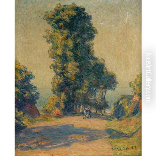 Route Allant A La Mer, St. Jean Du Doigt Oil Painting by Frank Milton Armington