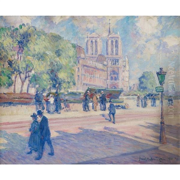 Quai Des Grands-augustins, Paris Oil Painting by Frank Milton Armington