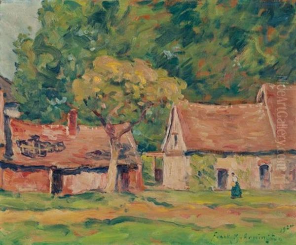 French Village Oil Painting by Frank Milton Armington