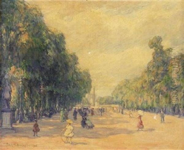 Jardin Des Tuileries, Paris Oil Painting by Frank Milton Armington