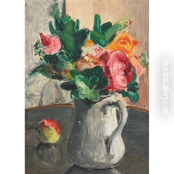 Pot De Fleurs Oil Painting by Frank Milton Armington