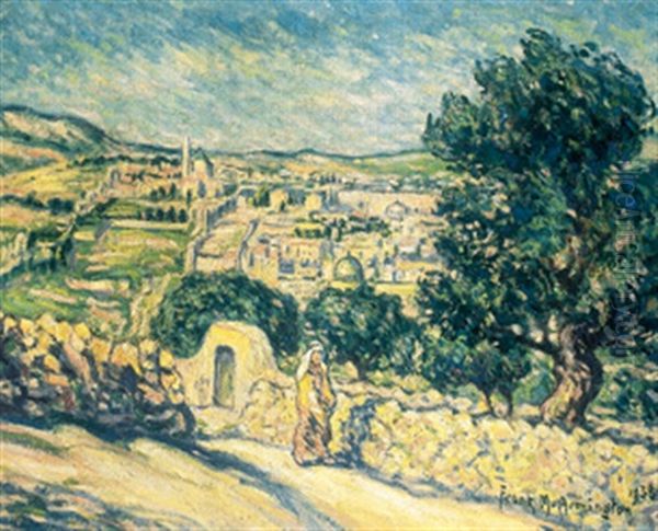 Southern Part Of Jerusalem From The Mount Of Olives Oil Painting by Frank Milton Armington