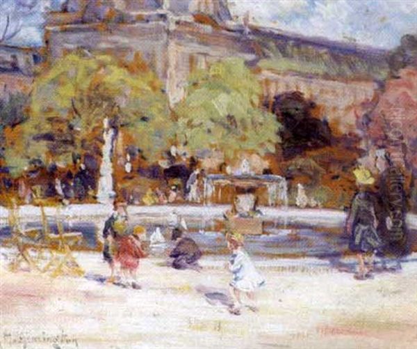 Jardin Des Tuileries, Paris Oil Painting by Frank Milton Armington