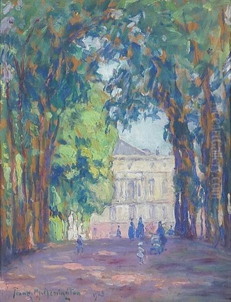 Le Parc A Versailles (+ Les Champs A La Malmaison; Pair) Oil Painting by Frank Milton Armington