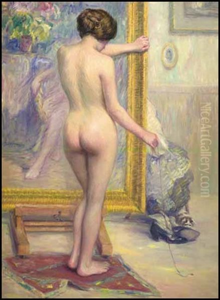 Nude In The Studio Oil Painting by Frank Milton Armington