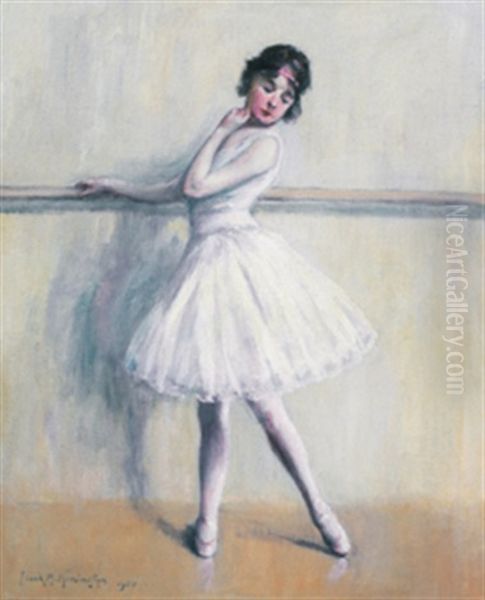 Danseuse A La Barre Oil Painting by Frank Milton Armington