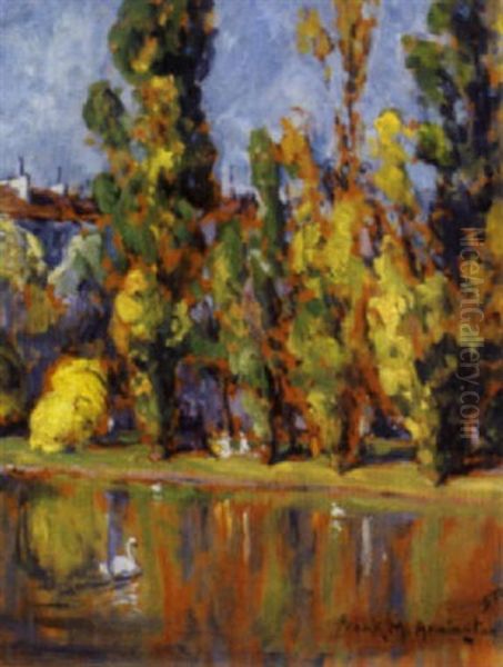 Parc De Montsouris, Paris Oil Painting by Frank Milton Armington