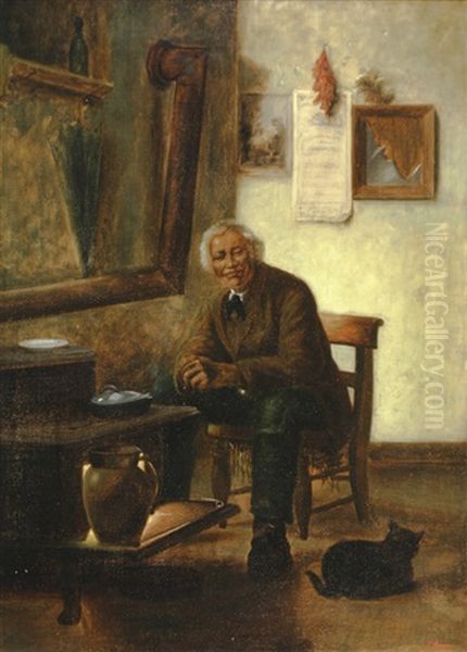 Portrait Of A Seated Man Oil Painting by Charles Armor