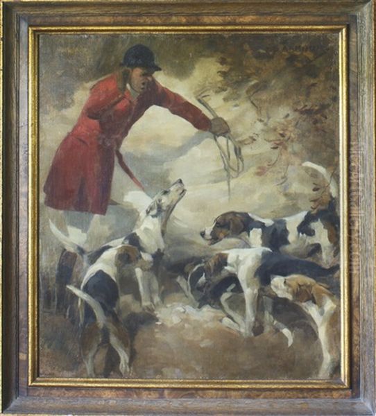 Mustering The Hounds Oil Painting by George Denholm Armour