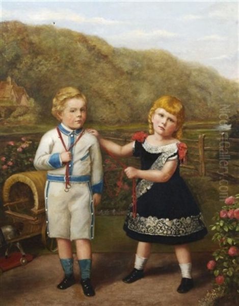 Two Children Oil Painting by Thomas Armstrong