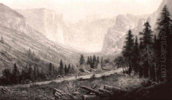 View Of Yosemite Oil Painting by William Weaver Armstrong