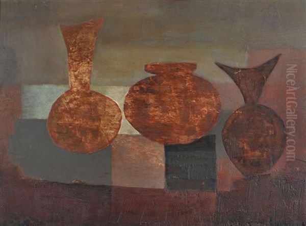 Three Vases Oil Painting by Arthur Armstrong