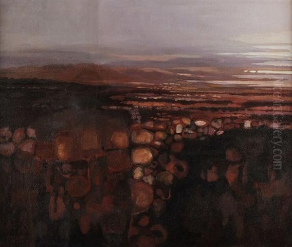 Figure In A Landscape, Connemara Oil Painting by Arthur Armstrong