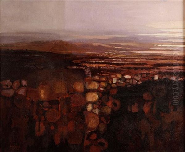 Figure In A Landscape, Connemara Oil Painting by Arthur Armstrong