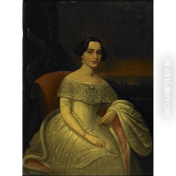 Portrait Of Margaretta Kellar Oil Painting by Arthur Armstrong