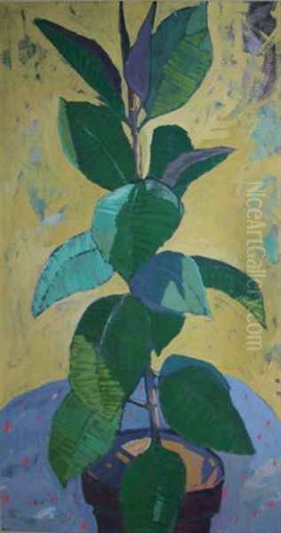 Rubber Plant Oil Painting by Arthur Armstrong