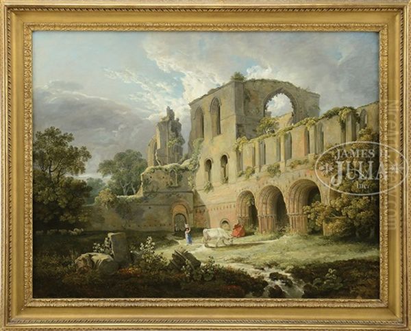 Abbey Ruins Oil Painting by George Arnald