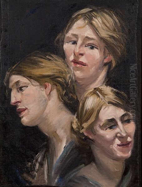 The Cornish Sisters Oil Painting by Mina Arndt