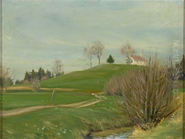 Blick Auf Die Xaverius-kapelle Bei Hohenweiler (vorarlberg) Oil Painting by Alwin Arnegger