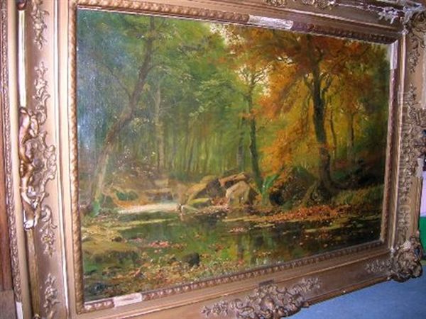 Autumn Woodland Oil Painting by Alwin Arnegger