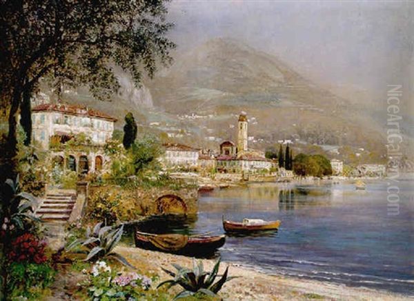 Blick Auf Gardone Am Gardasee Oil Painting by Alwin Arnegger