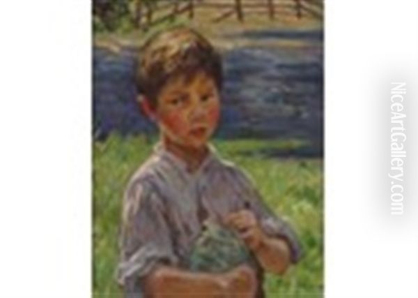 The Little Fisherman Oil Painting by Mia Arnesby Brown