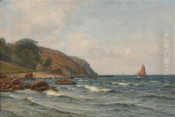 View From The Fishing Village Vang On Bornholm by Vilhelm Karl Ferdinand Arnesen