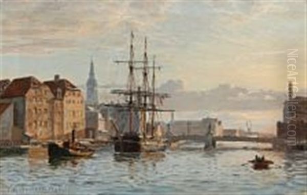 View Of Copenhagen Harbour by Vilhelm Karl Ferdinand Arnesen