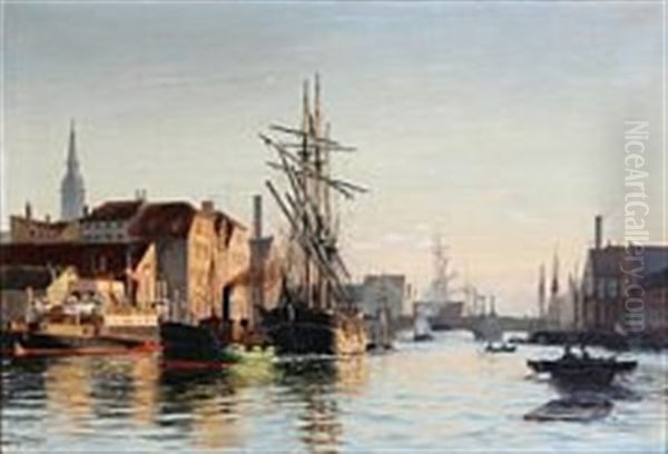 View Of Copenhagen Harbour Oil Painting by Vilhelm Karl Ferdinand Arnesen