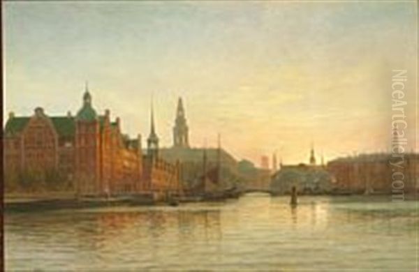 At Sunset Oil Painting by Vilhelm Karl Ferdinand Arnesen