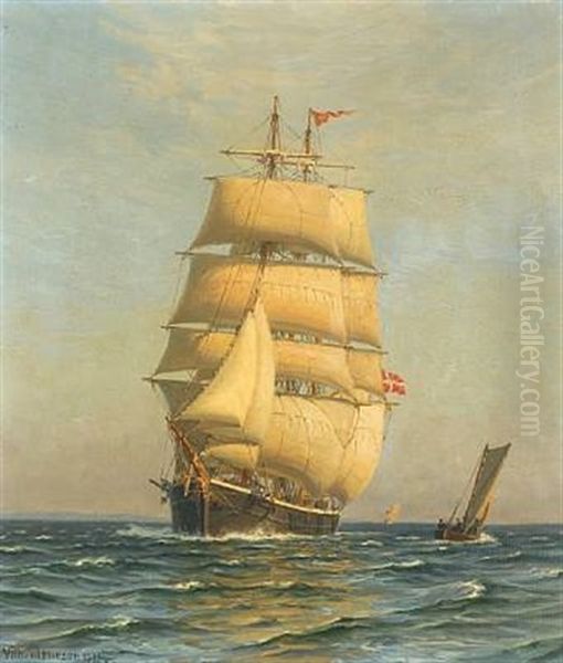 I Sundet Udfor Snekkersten Oil Painting by Vilhelm Karl Ferdinand Arnesen