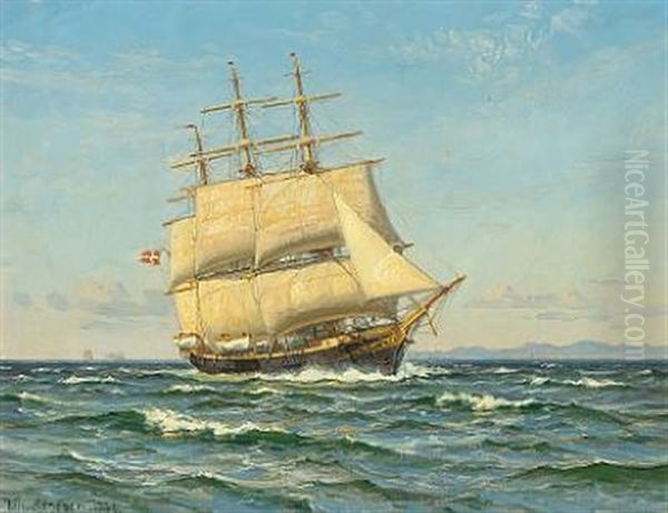 The Scholar Ship Georg Stage Oil Painting by Vilhelm Karl Ferdinand Arnesen