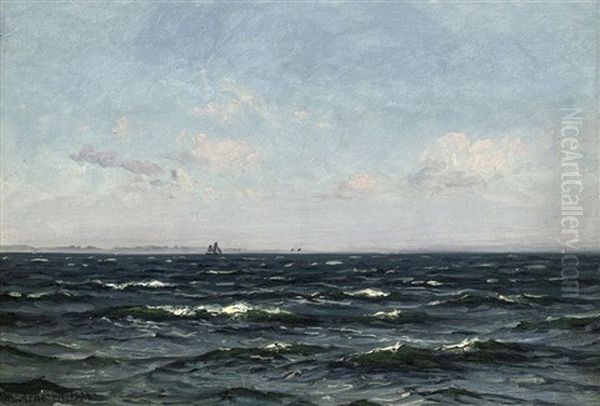 Sea Piece Oil Painting by Vilhelm Karl Ferdinand Arnesen