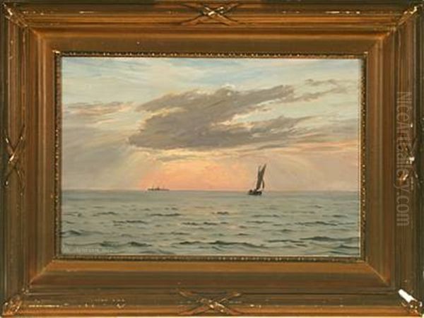 Sunrise At The Entrance To Flensburg Fjord by Vilhelm Karl Ferdinand Arnesen