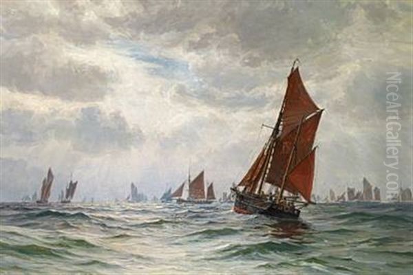 Engelske Trawlfiskere Paa Doggers Bank I Nordsoen by Vilhelm Karl Ferdinand Arnesen