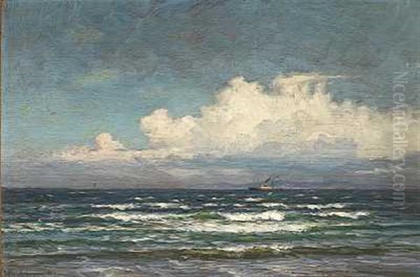 Dampskib Ud For Kullen Oil Painting by Vilhelm Karl Ferdinand Arnesen