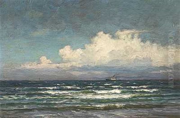 Dampskib Ud For Kullen Oil Painting by Vilhelm Karl Ferdinand Arnesen