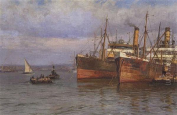 Havnen I Catania Oil Painting by Vilhelm Karl Ferdinand Arnesen