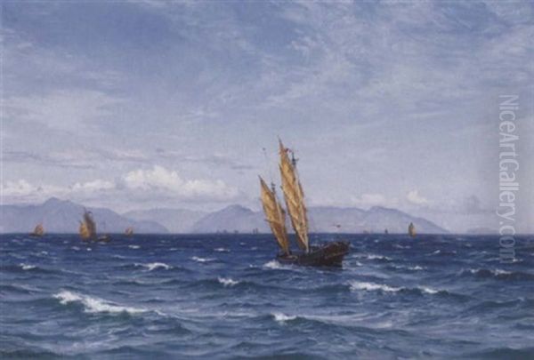 Kogger Pa Havet Ud For Hong Kong Oil Painting by Vilhelm Karl Ferdinand Arnesen