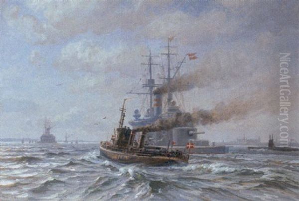 Peter Skram Ud For Kronborg Oil Painting by Vilhelm Karl Ferdinand Arnesen