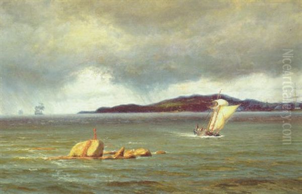 Marine Med Udsigt Mod Kullen Fra Helsingor Havn Oil Painting by Vilhelm Karl Ferdinand Arnesen