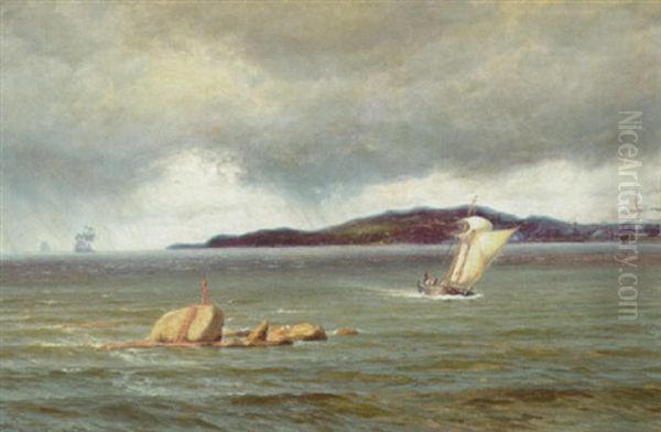 Marine Med Udsigt Mod Kullen Fra Helsingor Havn Oil Painting by Vilhelm Karl Ferdinand Arnesen