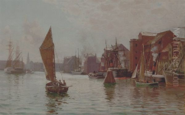 Kobenhavns Havn Oil Painting by Vilhelm Karl Ferdinand Arnesen