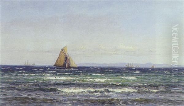 Marine Med Sejlskib Ud For Kullen Oil Painting by Vilhelm Karl Ferdinand Arnesen