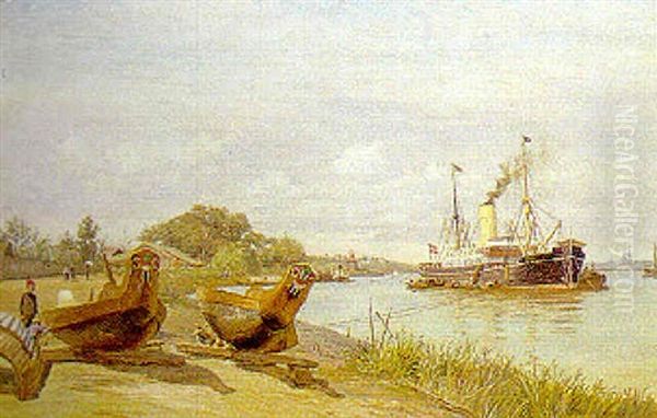 Mekong-floden Oil Painting by Vilhelm Karl Ferdinand Arnesen