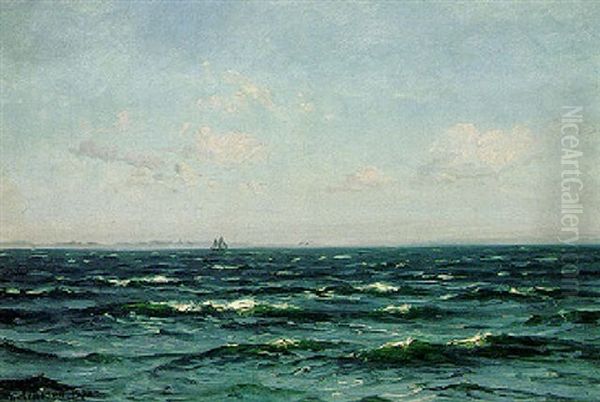 Seascape Oil Painting by Vilhelm Karl Ferdinand Arnesen