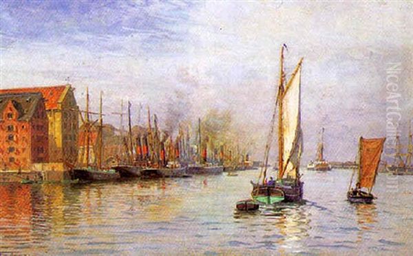 Fra Kobenhavns Havn Oil Painting by Vilhelm Karl Ferdinand Arnesen