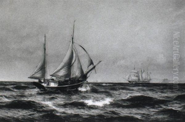 Marine Med Skibe Ud For Kullen by Vilhelm Karl Ferdinand Arnesen