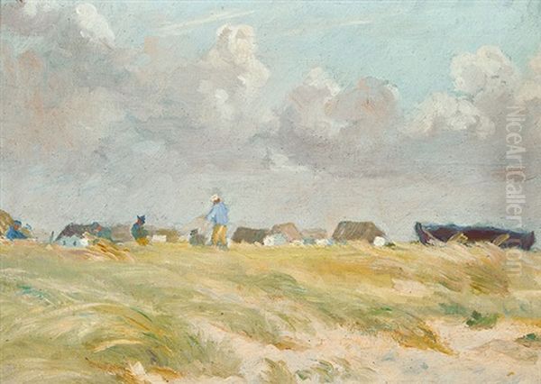 O.t. (hauser In Den Dunen Auf Hiddensee) Oil Painting by Clara Arnheim