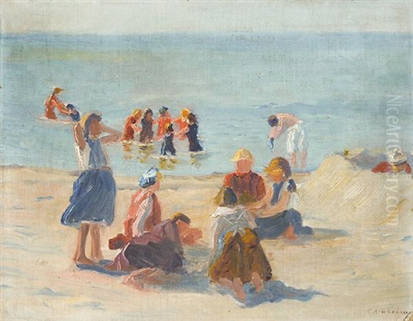 O.t. (am Strand) Oil Painting by Clara Arnheim